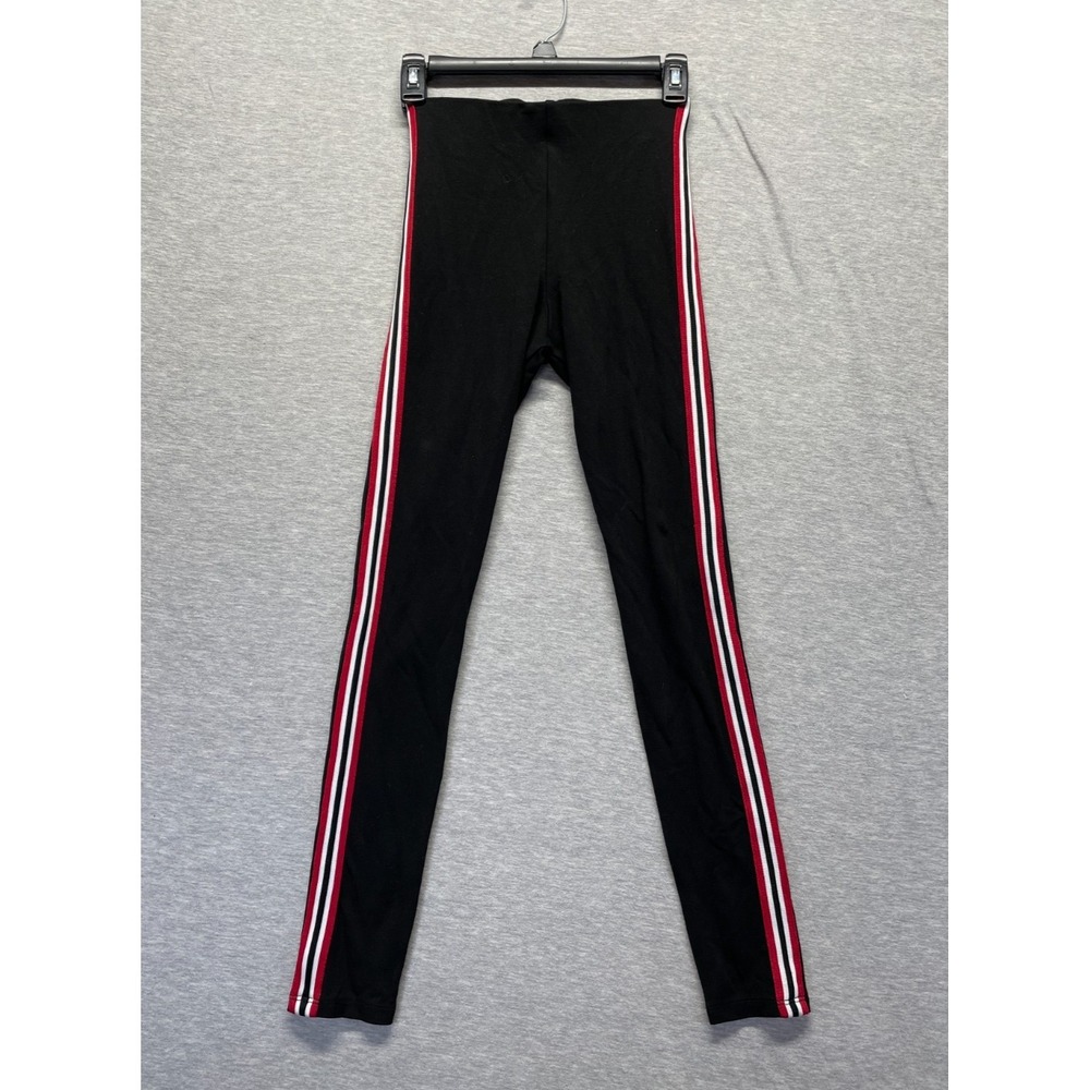 H&M Leggings Women's XS Black Red Side Stripe Detailed Athleisure Gym Training